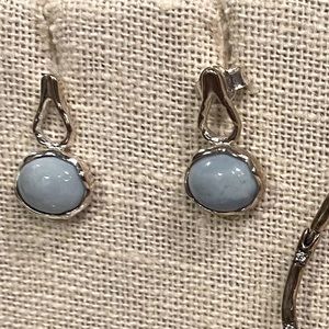 Grace&Heart Skylight blue opal and sterling post back earrings New
